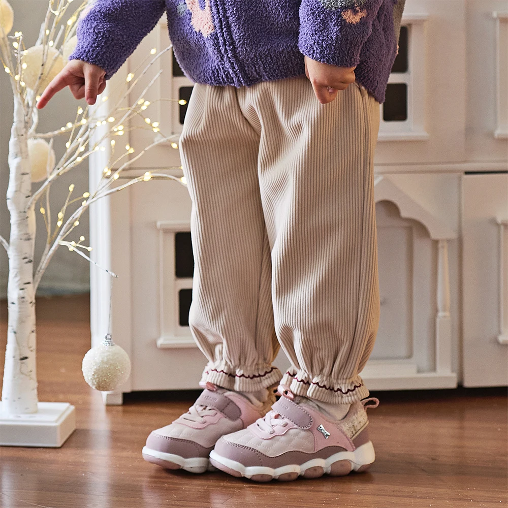 Dave Bella Girls Baby Winter Fashion Casual Pants Loose Comfortable Sweet Cute Embroidery Children's Pants Outdoor DB4253746