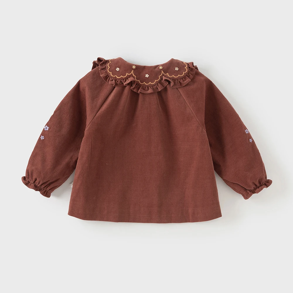 Dave Bella Children's Long sleeves Shirt Fashion Casual Autumn Girl's Sweet Cute Cotton Blouse Baby Tops Gentle Party DB3253165
