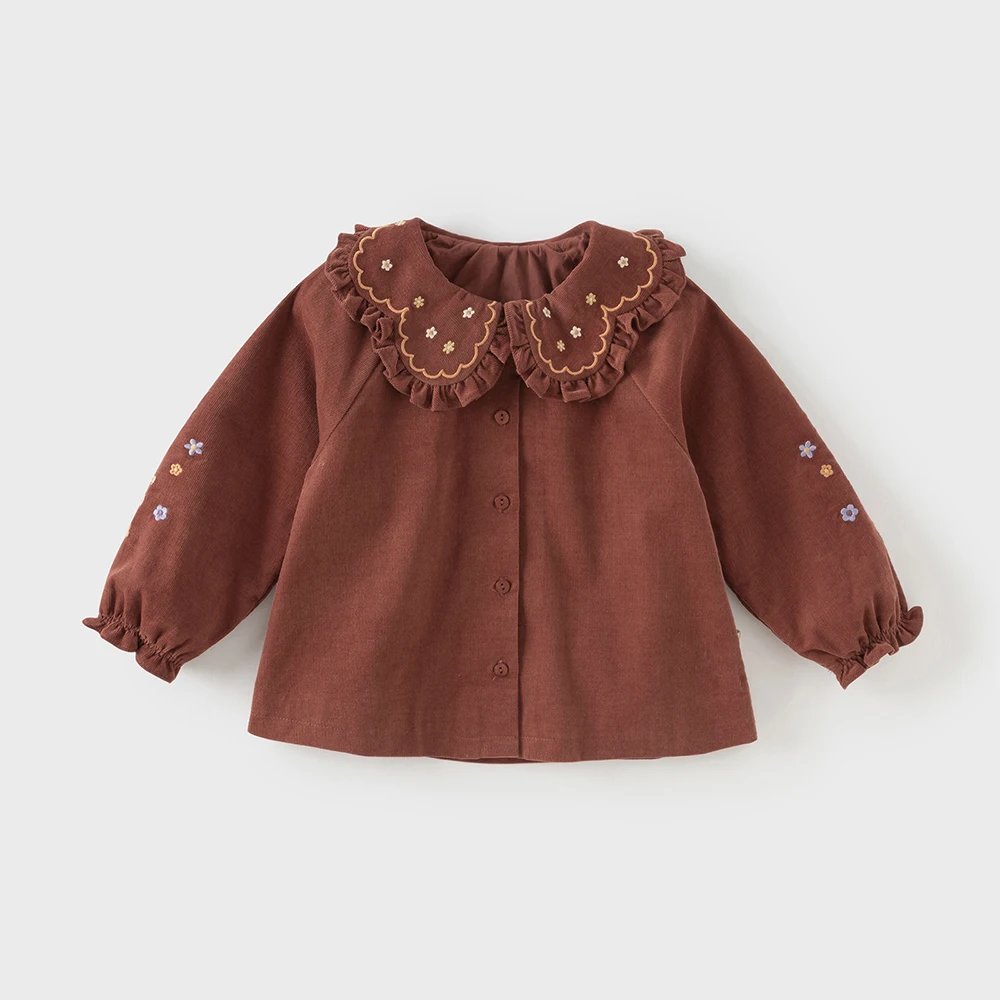Dave Bella Children's Long sleeves Shirt Fashion Casual Autumn Girl's Sweet Cute Cotton Blouse Baby Tops Gentle Party DB3253165