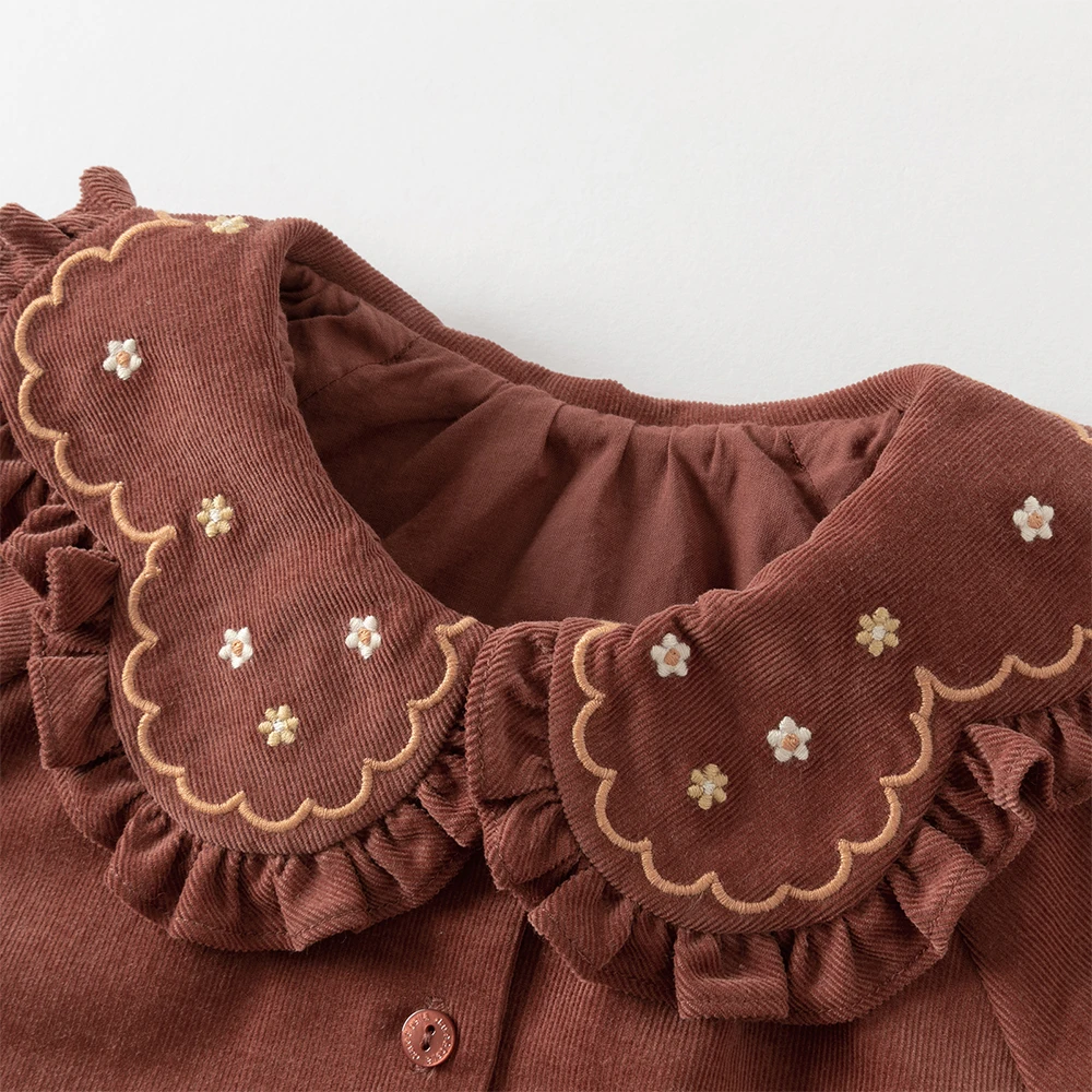 Dave Bella Children's Long sleeves Shirt Fashion Casual Autumn Girl's Sweet Cute Cotton Blouse Baby Tops Gentle Party DB3253165