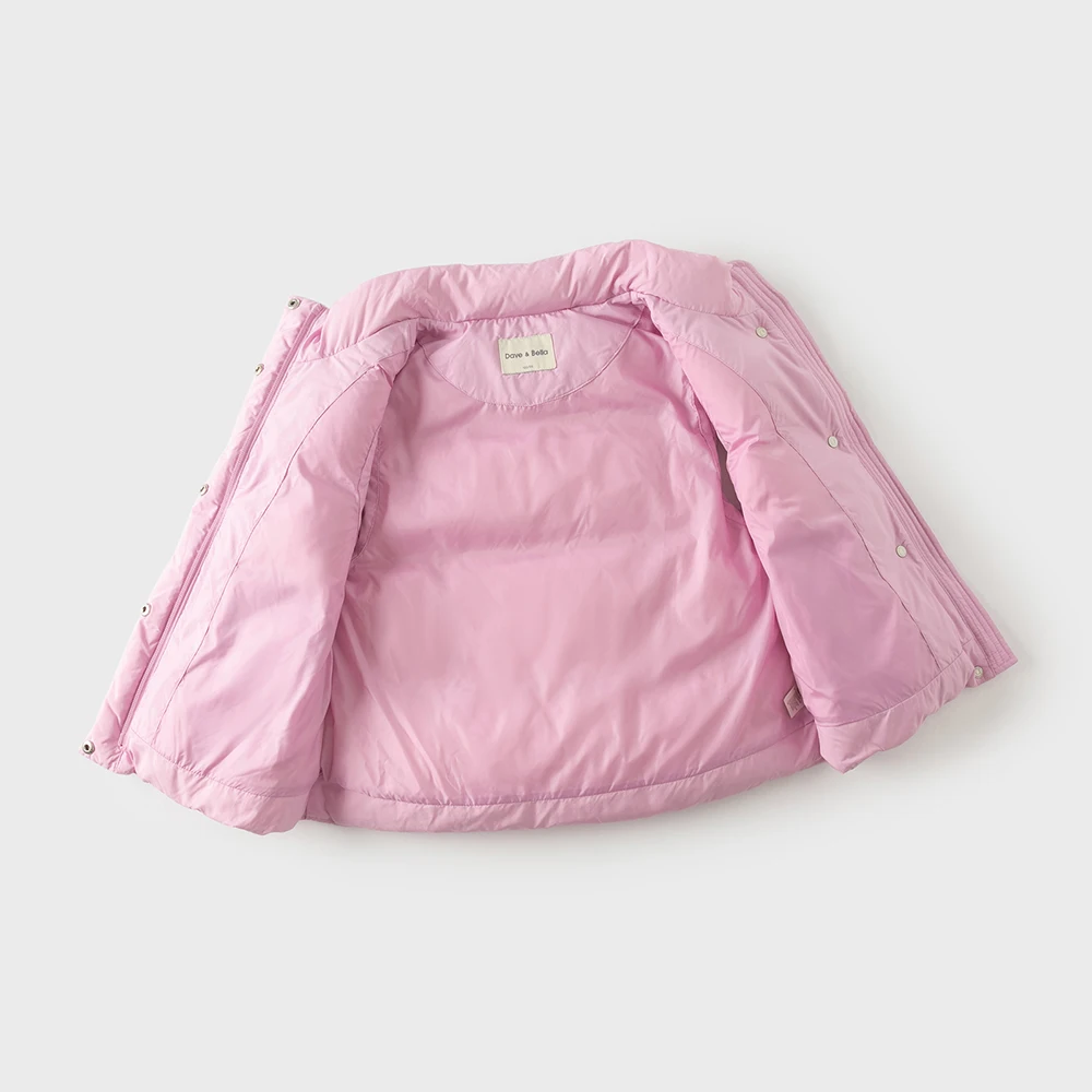 Dave Bella Girls White Down Parka Jacket Children Winter Warm Vest Coats Waterproof Outwear Outdoor Clothes DK4254182