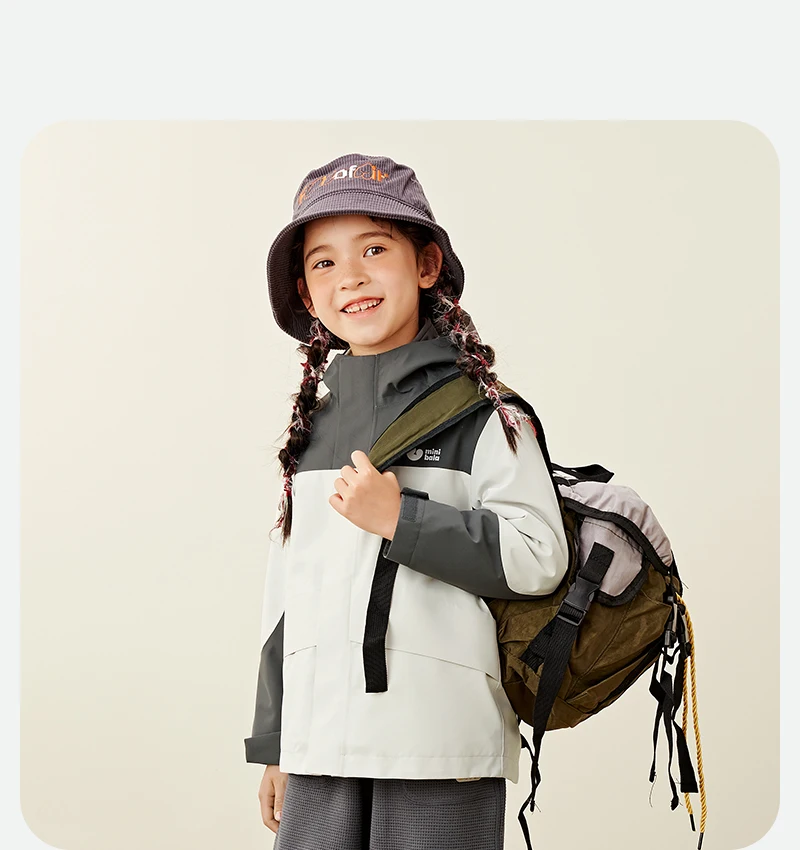 Mini Bala Boys and Girls Windproof Jacket Spring and Autumn Kids Waterproof Breathable Coat for Outdoor Adventures