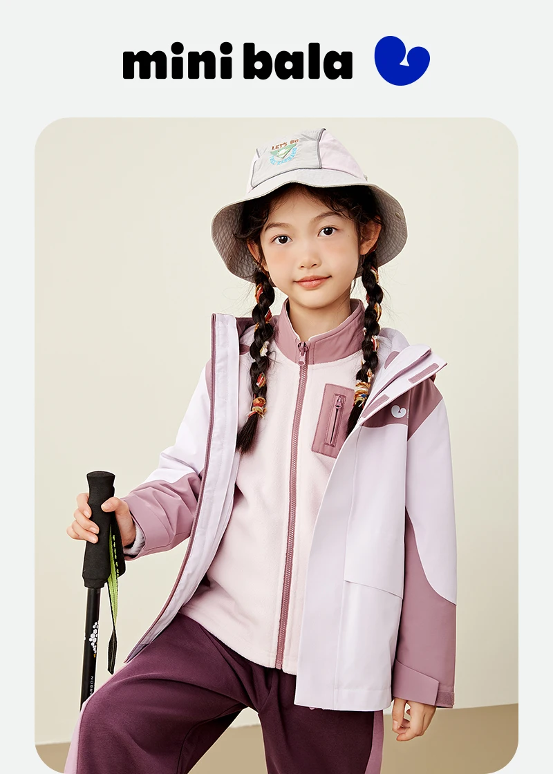 Mini Bala Boys and Girls Windproof Jacket Spring and Autumn Kids Waterproof Breathable Coat for Outdoor Adventures