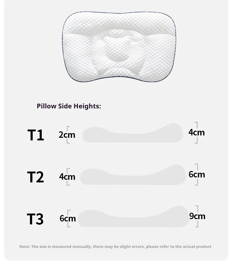 AIBEDILA Kids Pillow 2-8 Years Comfortable Orthopedic Spine Support Toddler 2-Sided Breathable Pillow Children's for Sleeping 