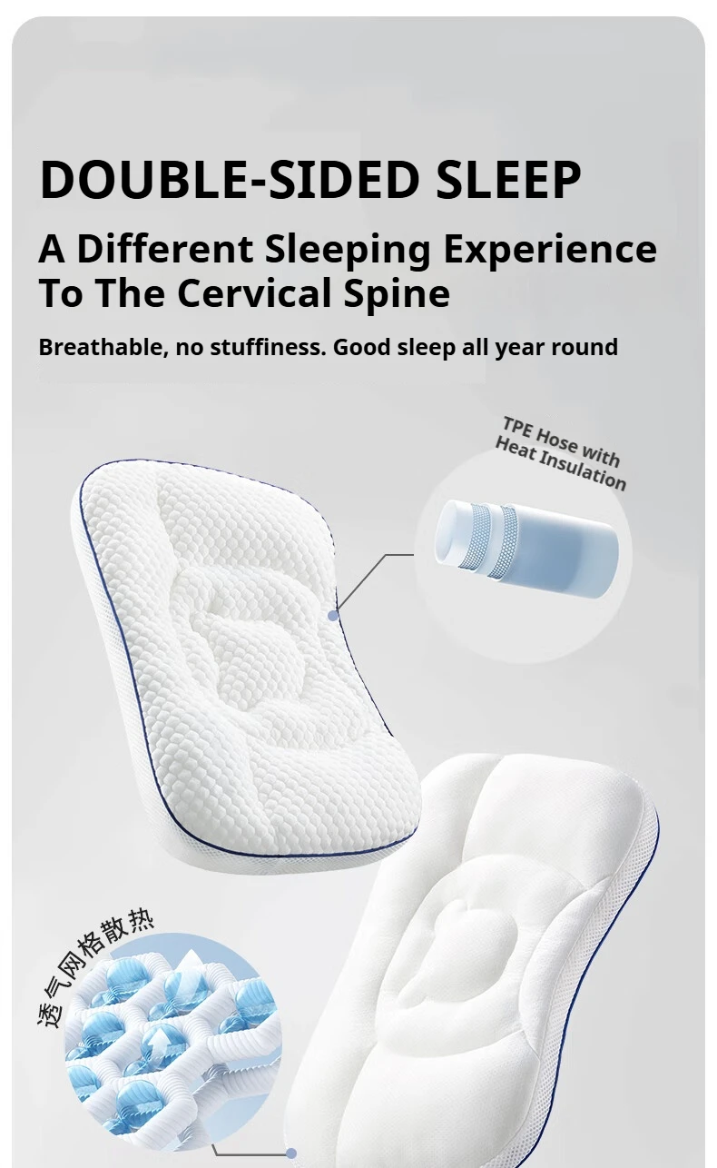 AIBEDILA Kids Pillow 2-8 Years Comfortable Orthopedic Spine Support Toddler 2-Sided Breathable Pillow Children's for Sleeping 