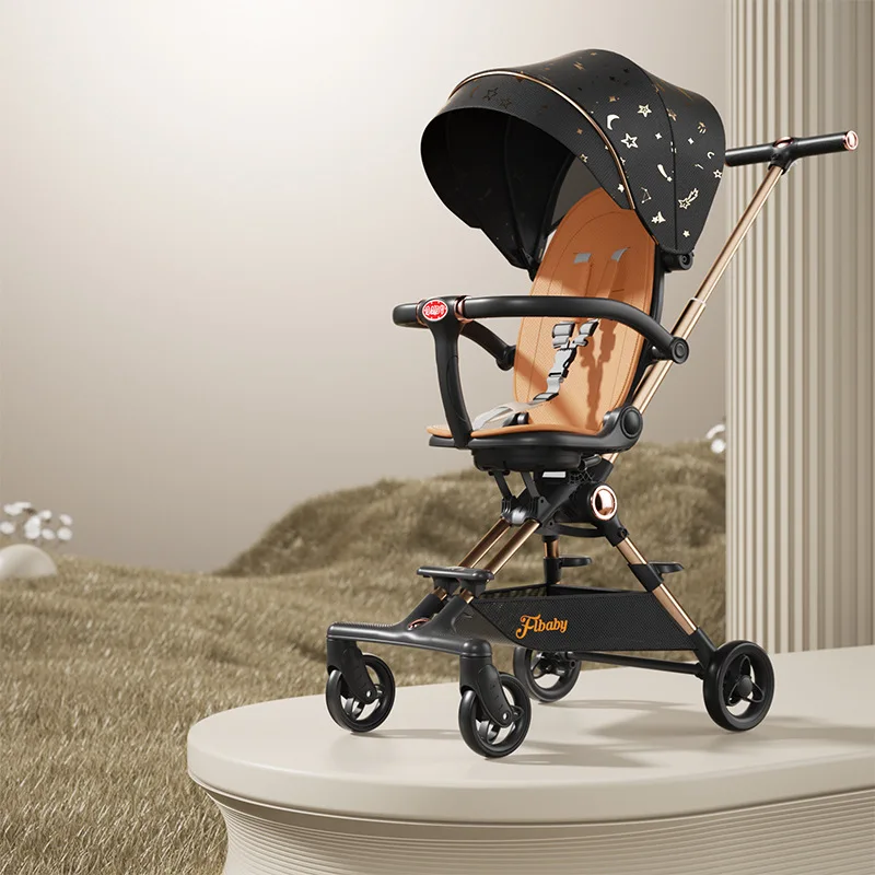 Baby Walking Artifact Windproof Baby Stroller in Autumn and Winter Light Folding Can Sit on A Reclining Baby Stroller