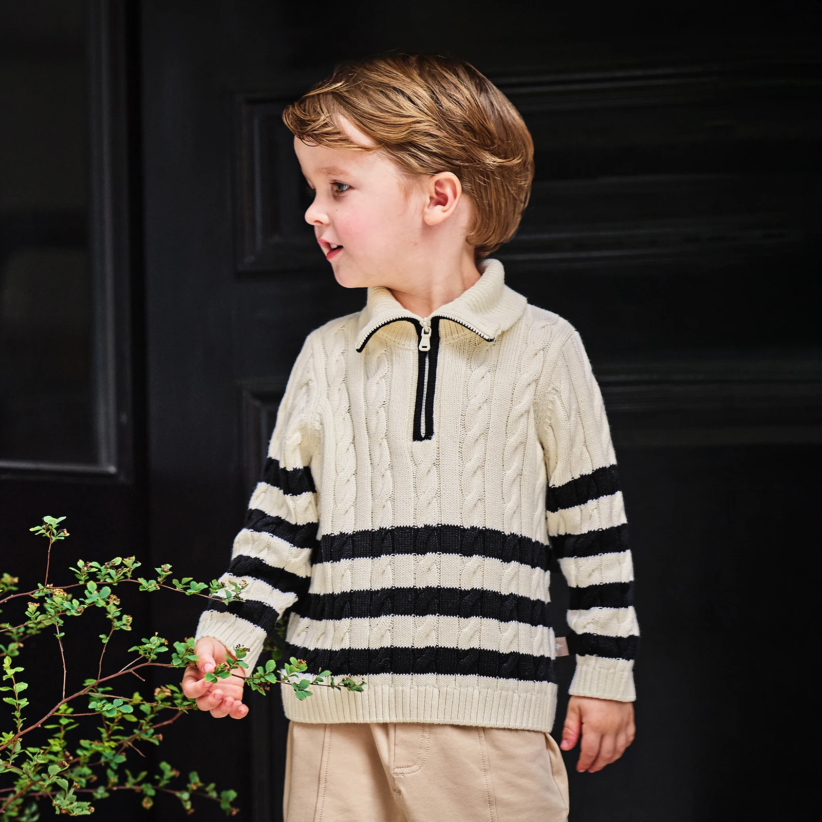 Dave Bella Autumn Spring Wool Sweater for Boys Knitted Pullover Sweater Children Outerwear Coat Kids Clothes DB4253807