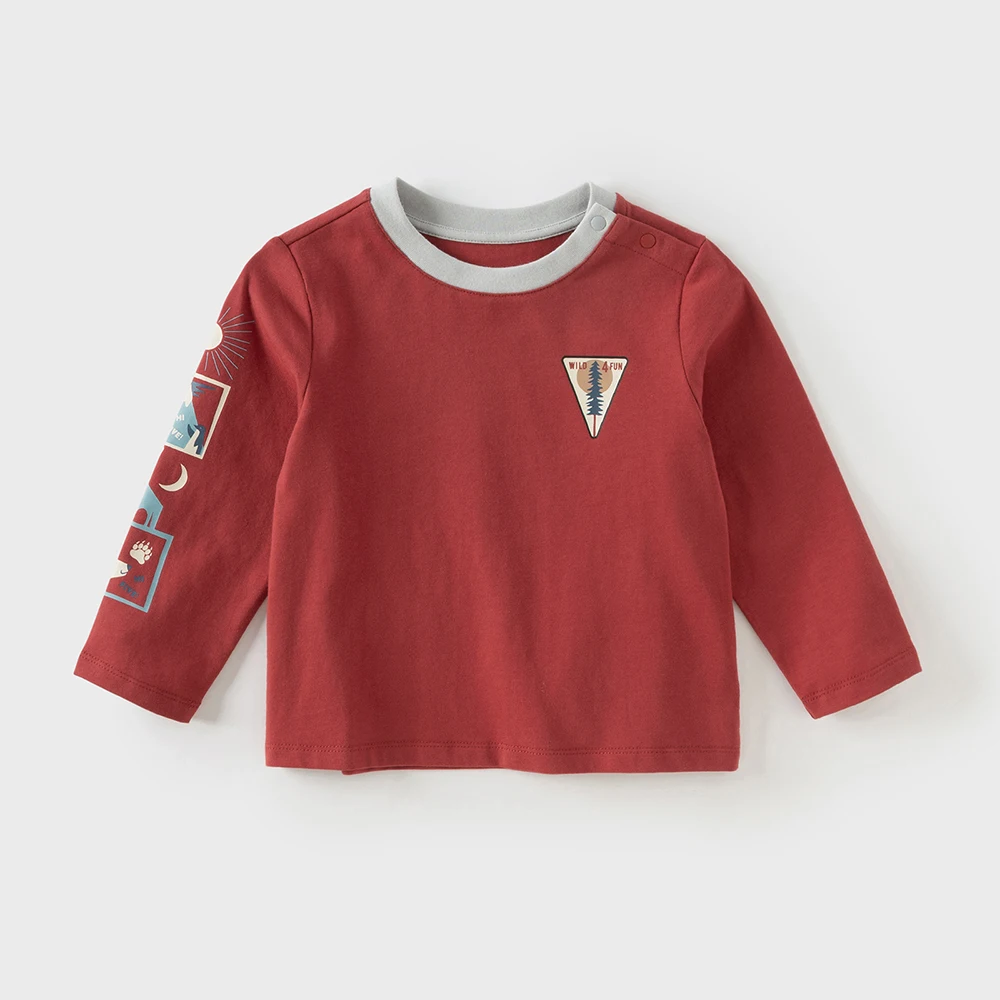 Dave Bella Boys Long Sleeve T-Shirt Kids Cartoon Printed Autumn Spring T-shirt Tops Baby Cotton Casual Outdoor Clothes DB3252796