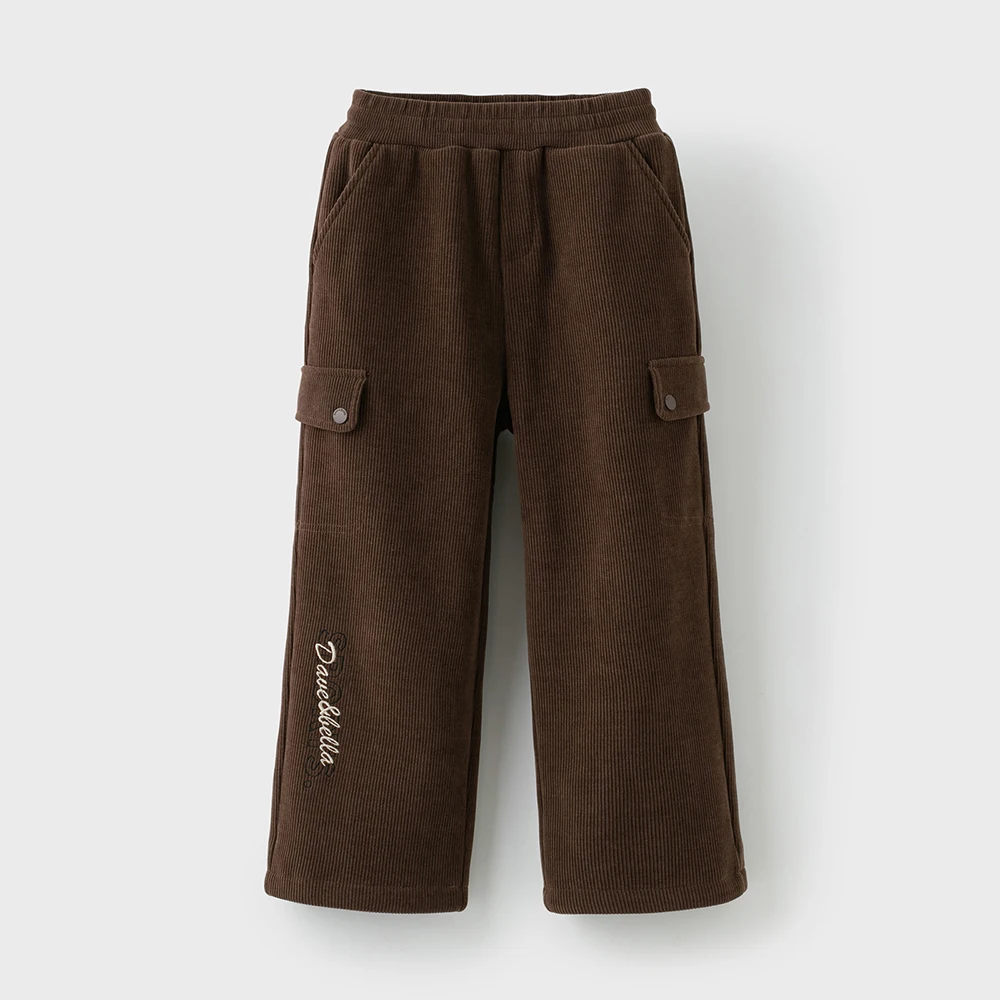 Dave Bella Children Wide Leg Knitted Pants Winter Autumn Velvet Thicken Boys Girls Straight Pants Casual Warm Trousers DK4254299