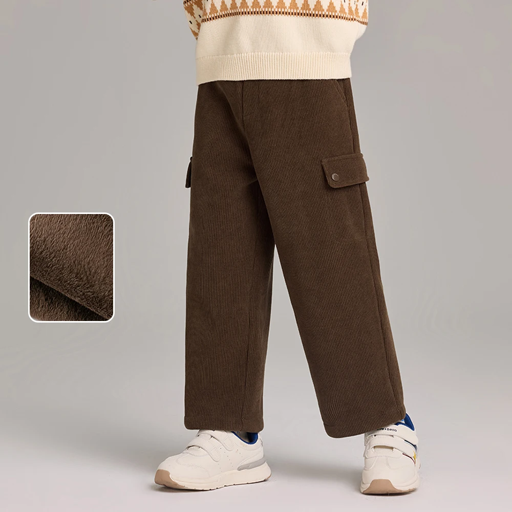 Dave Bella Children Wide Leg Knitted Pants Winter Autumn Velvet Thicken Boys Girls Straight Pants Casual Warm Trousers DK4254299
