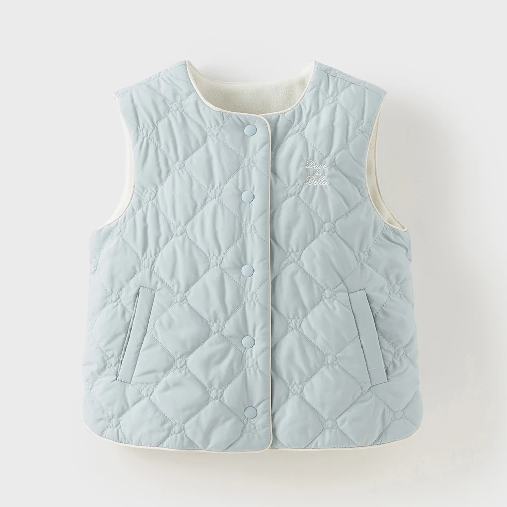 Dave Bella Children Vest Autumn Winter Girl Boy Waterproof Vests On Both Sides Fashion Top Outerwear Children Clothing DB4253922