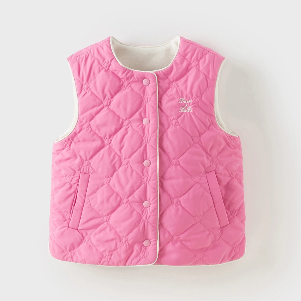 Dave Bella Children Vest Autumn Winter Girl Boy Waterproof Vests On Both Sides Fashion Top Outerwear Children Clothing DB4253922