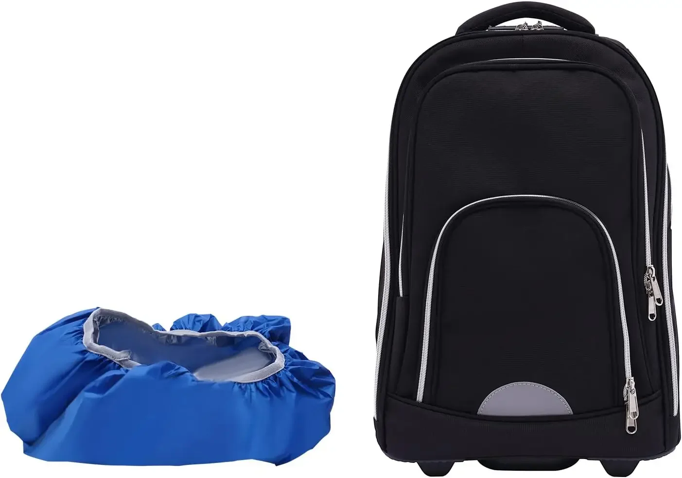 45L Trolley Backpack, Hand Luggage Backpack w/Wheels, Combined Multiple Functions, for Business Trips, School NEW (Black,33*25*49cm)