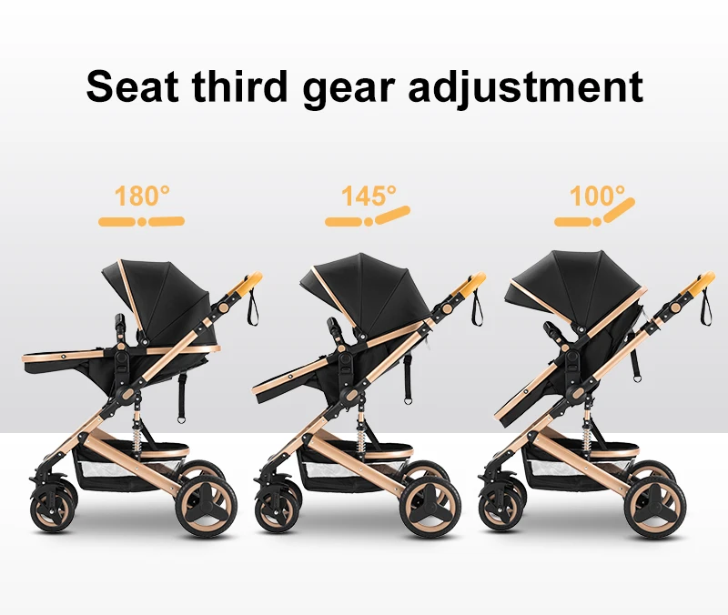 Oversized Canopy 3-in-1 Baby Stroller 2026, One-Hand Fold Lightweight Compact, Space-Saving Travel System, Breathable Material, Shock-Absorption Wheels