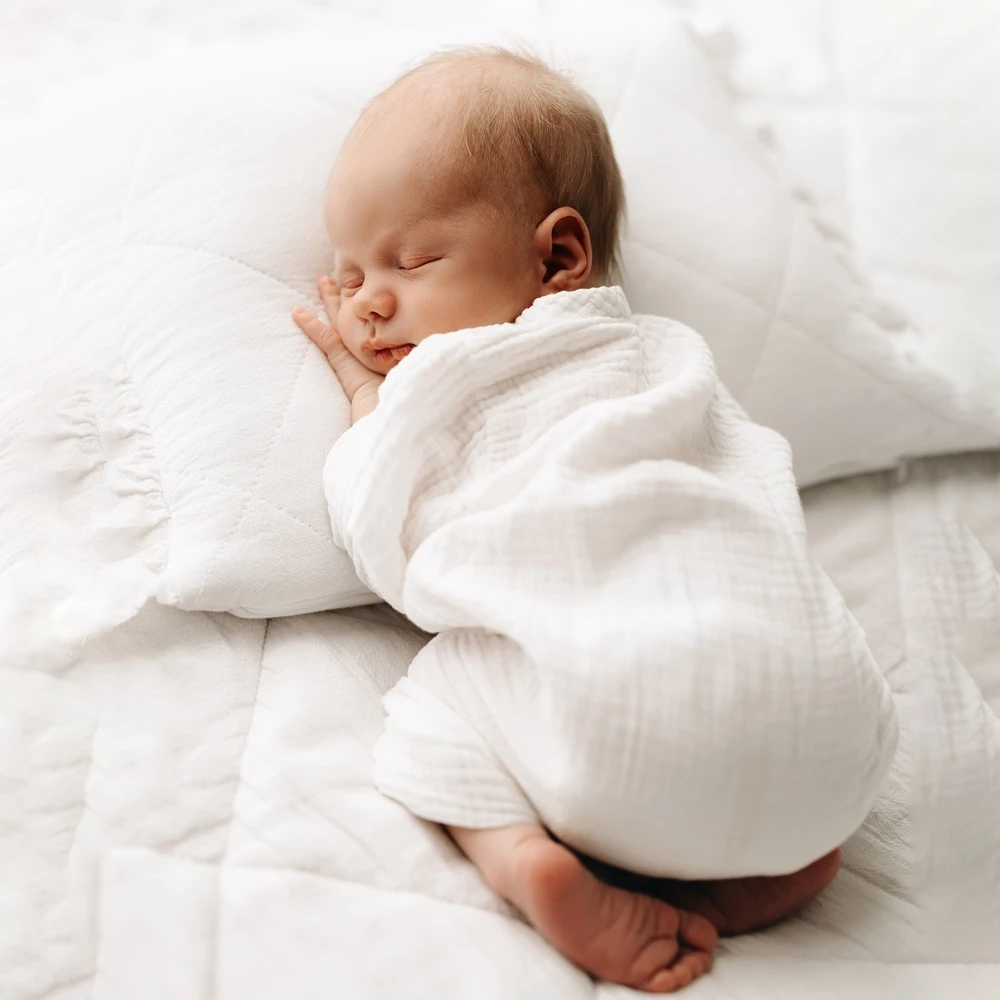 Newborn Photography Props White Muslin Romper Baby Photo Shoot Outfit Cotton Sleep Sack Infant Studio Photoshoot Costume