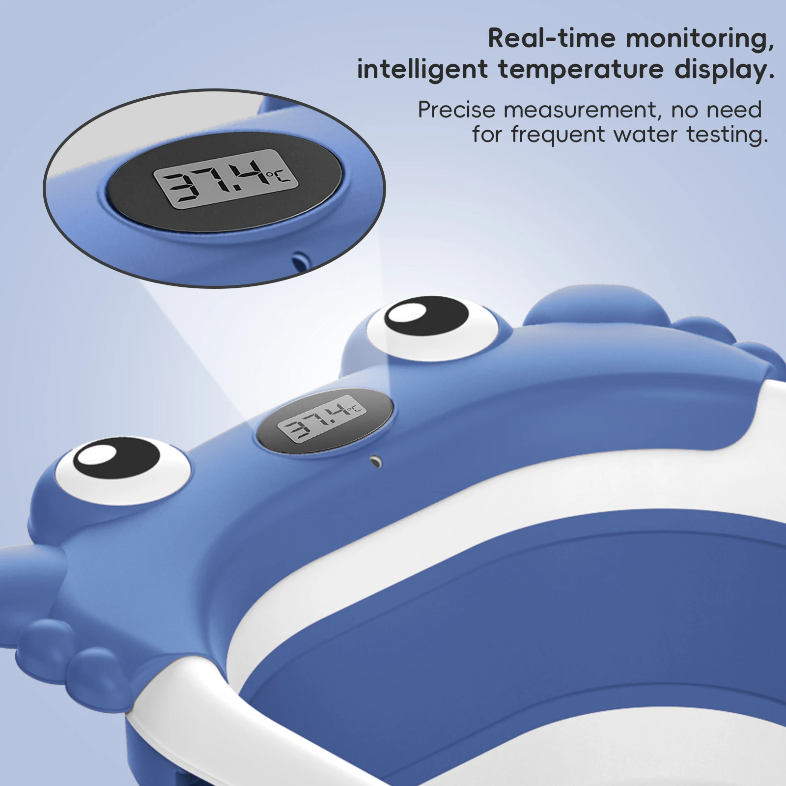 Foldable Baby Bathtub,Portable Infant Tub,Newborn Bath Tub with Thermometer,Crab Shape Baby Bath,Travel Baby Bathtub with Float