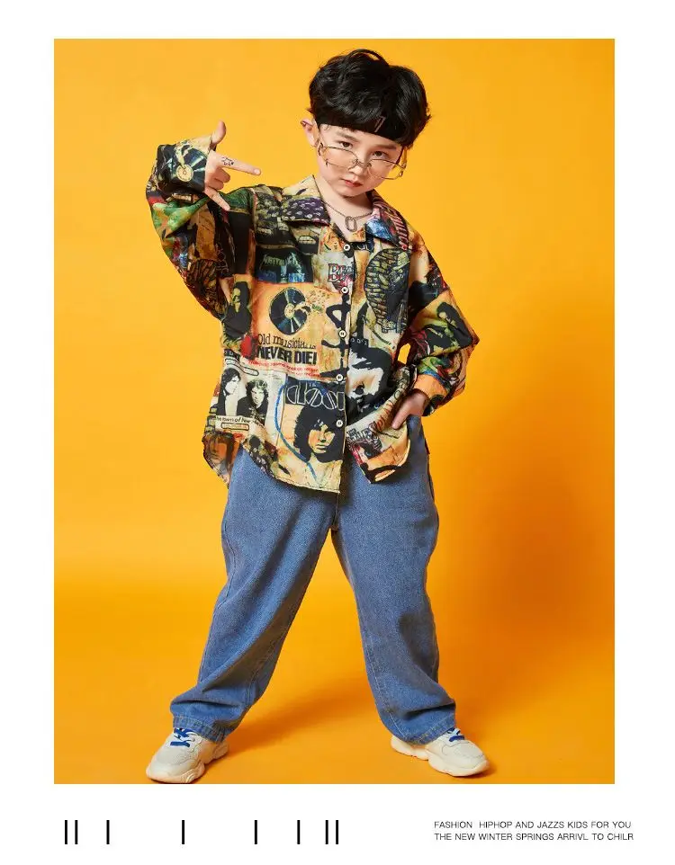 Kids Kpop Streetwear Ballroom Hip Hop Dance Costumes Rose Red Plaid Shirt Elastic Waist Pants Set Boys Jazz Performance Clothes
