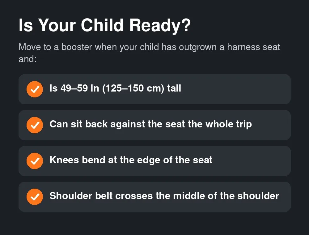 Backless Booster Seat for Car, Big Kids 49-59 in Tall, Lightweight Portable Belt-Positioning Booster Cushion, Ages 7-12, Black