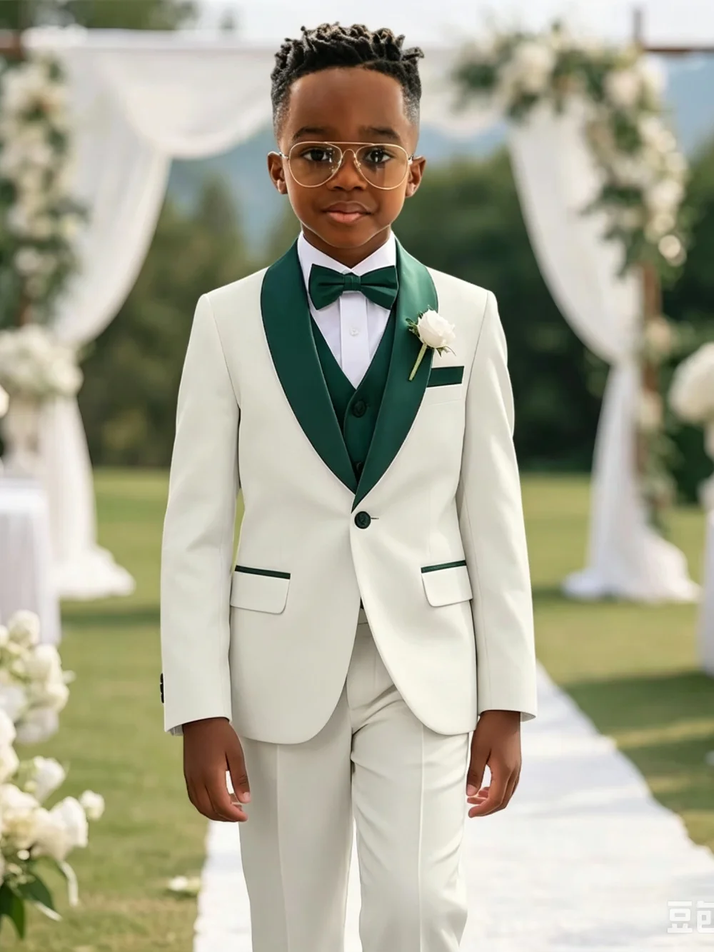 Multi-colors Boys Stylish Suit Set 3 Pieces For Birthday Party Elegant Handsome Shawl Lapel Tuxedo Wedding Guest Clothes 2-20T