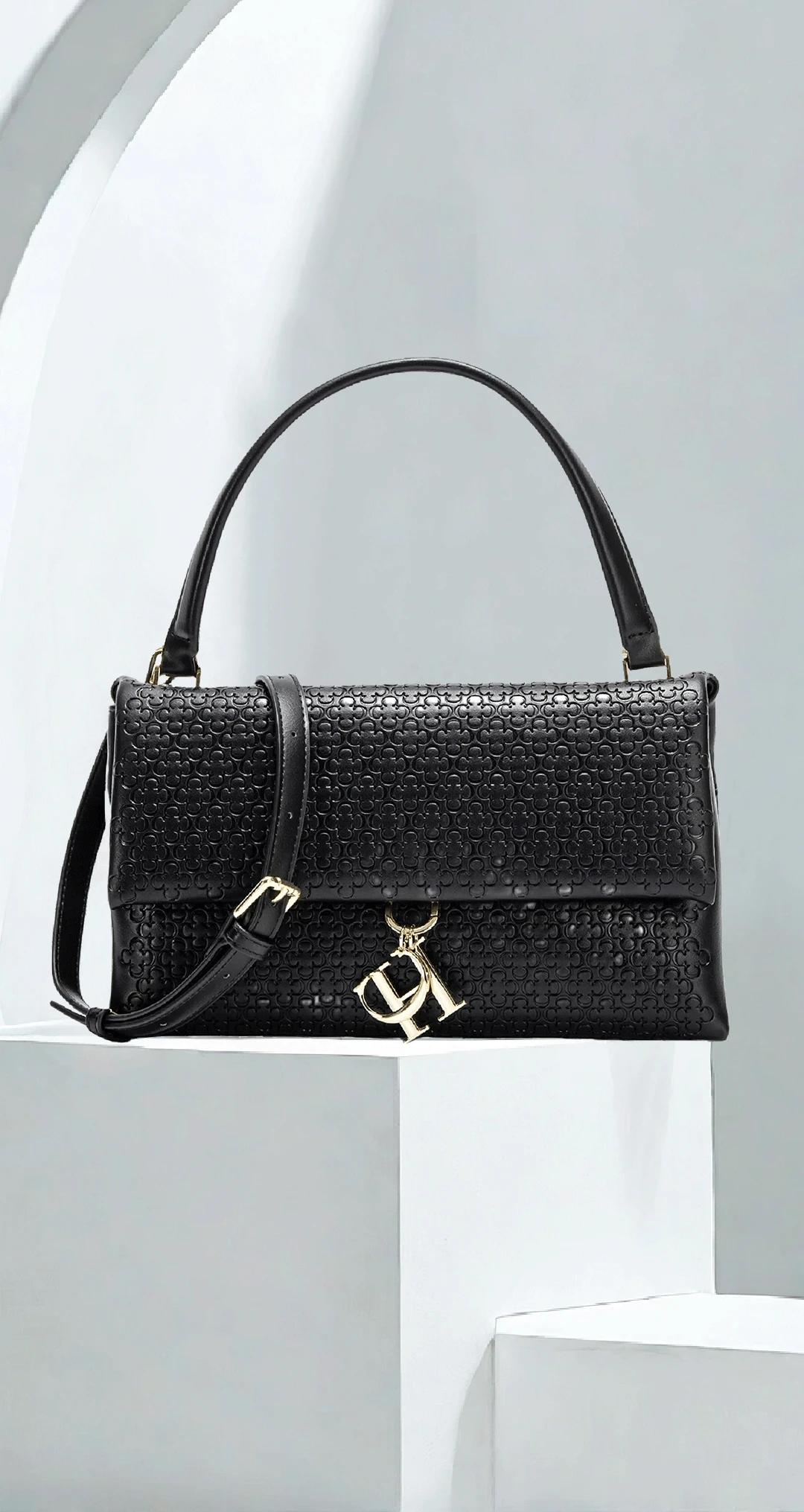 CH Handbag For Women Luxury Designer Shoulder Bag Fashion Embossed Leather Top Handle Bag Elegant Clutch Bag For Daily Use