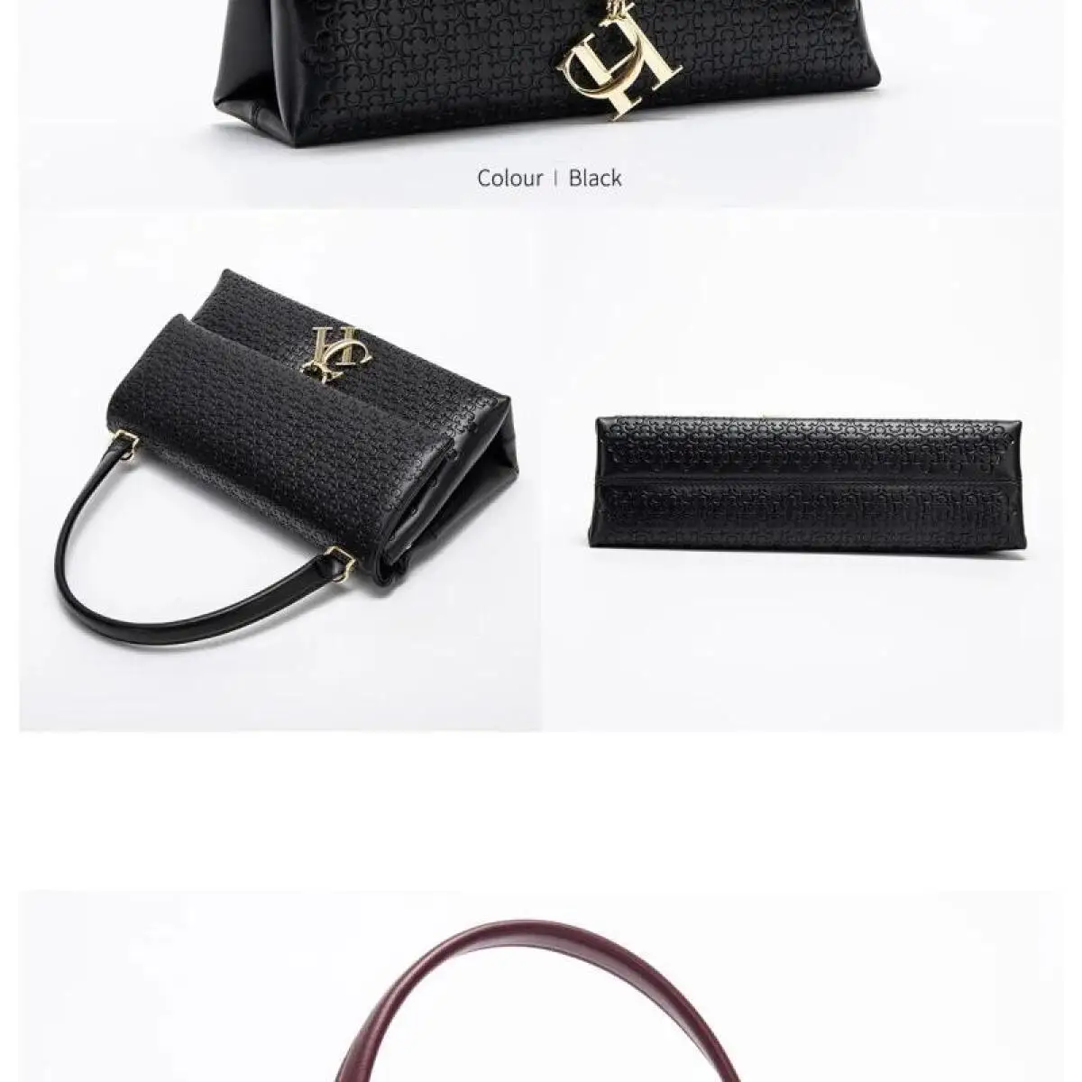 CH Handbag For Women Luxury Designer Shoulder Bag Fashion Embossed Leather Top Handle Bag Elegant Clutch Bag For Daily Use