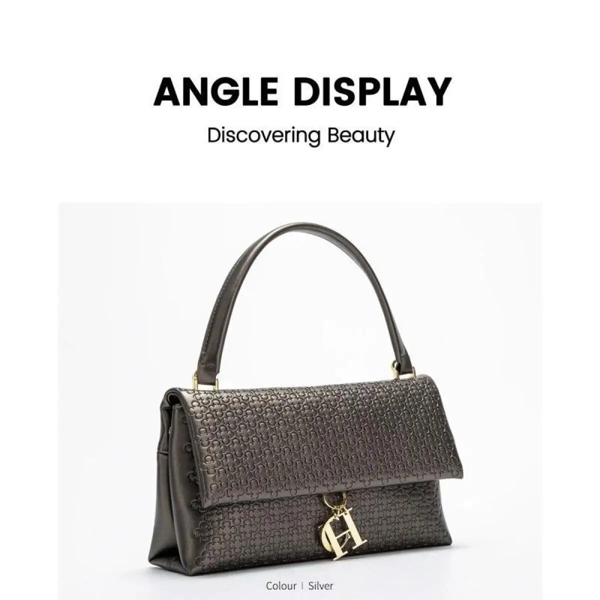 CH Handbag For Women Luxury Designer Shoulder Bag Fashion Embossed Leather Top Handle Bag Elegant Clutch Bag For Daily Use