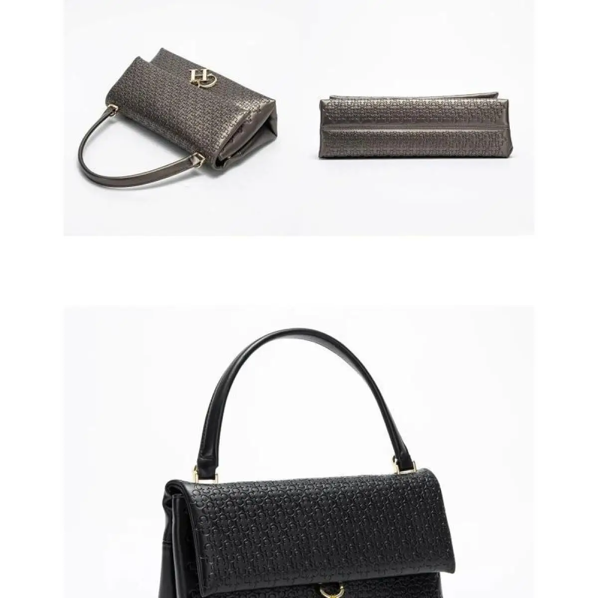 CH Handbag For Women Luxury Designer Shoulder Bag Fashion Embossed Leather Top Handle Bag Elegant Clutch Bag For Daily Use