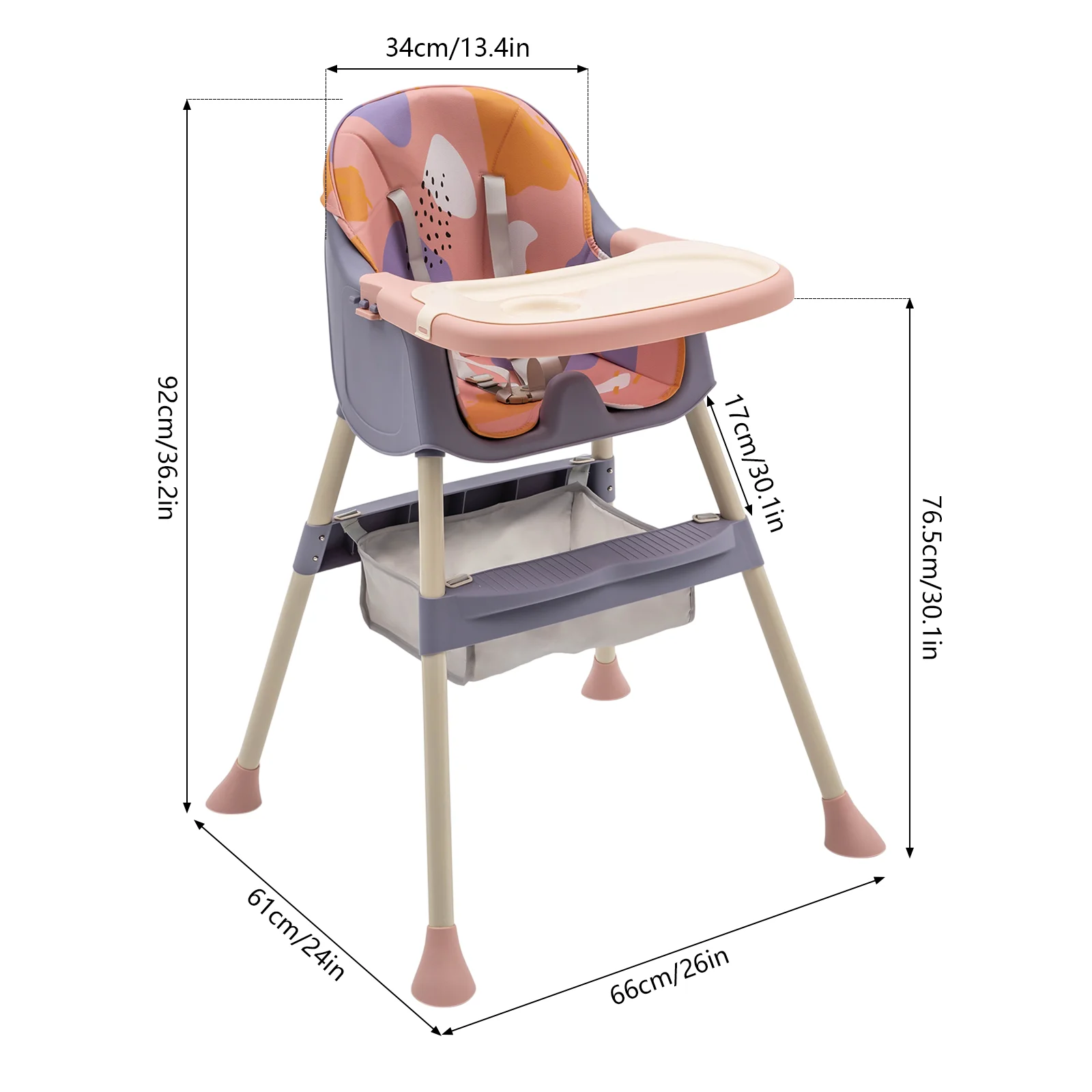 Toddler Eating Feeding Table, Environmentally Friendly Food-grade PP, Toddler High Chair Booster Seat, Adjustable Infant Dining Chair