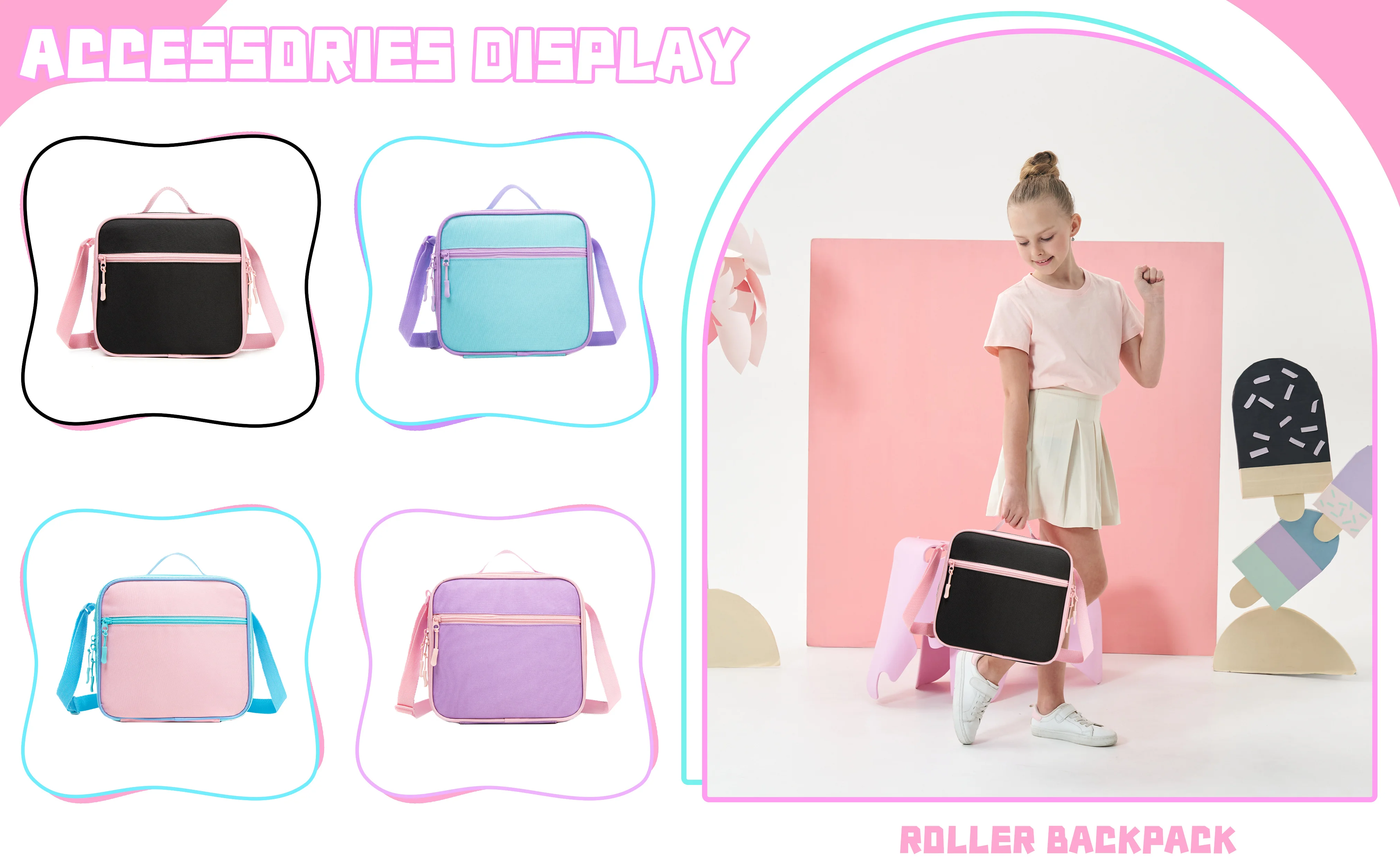 Meetbelify Rolling Backpack for Girls Backpacks with Wheels Kids Carry on Luggage for Girls
