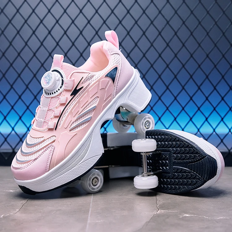Roller Skates Kid 4 Wheels Sneakers Boy Outdoor Sport Shoes Children Boots Girl Skating Shoes Sneakers Sportschuhe Kinder