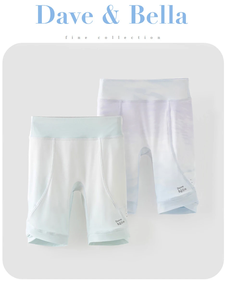 Dave Bella Girls Slim Shorts Leggings Children Summer Pencil Pants Fashion Elastic Waist Sports Breathable Trousers DK2263608