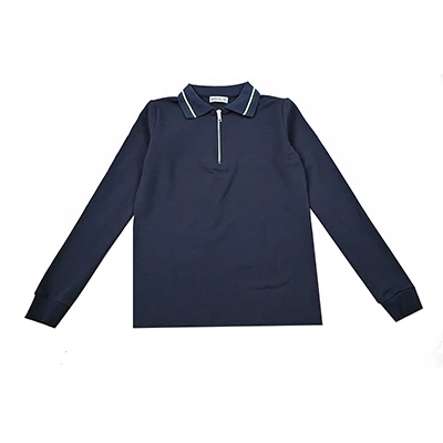 BARCALI Youth Set Navy and Black Sweatshirt and Maxi Skirt Suit Long Sleeve Contrast Collar and Zipper French Terry for Winter