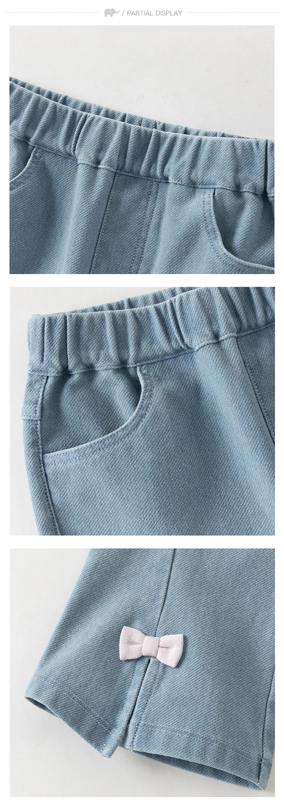 Dave Bella Jeans Pant Autumn Children Spring Clothes Denim Blue Girls Bell-bottom Trousers Bow Fashion Outdoor Elastic DB3261732