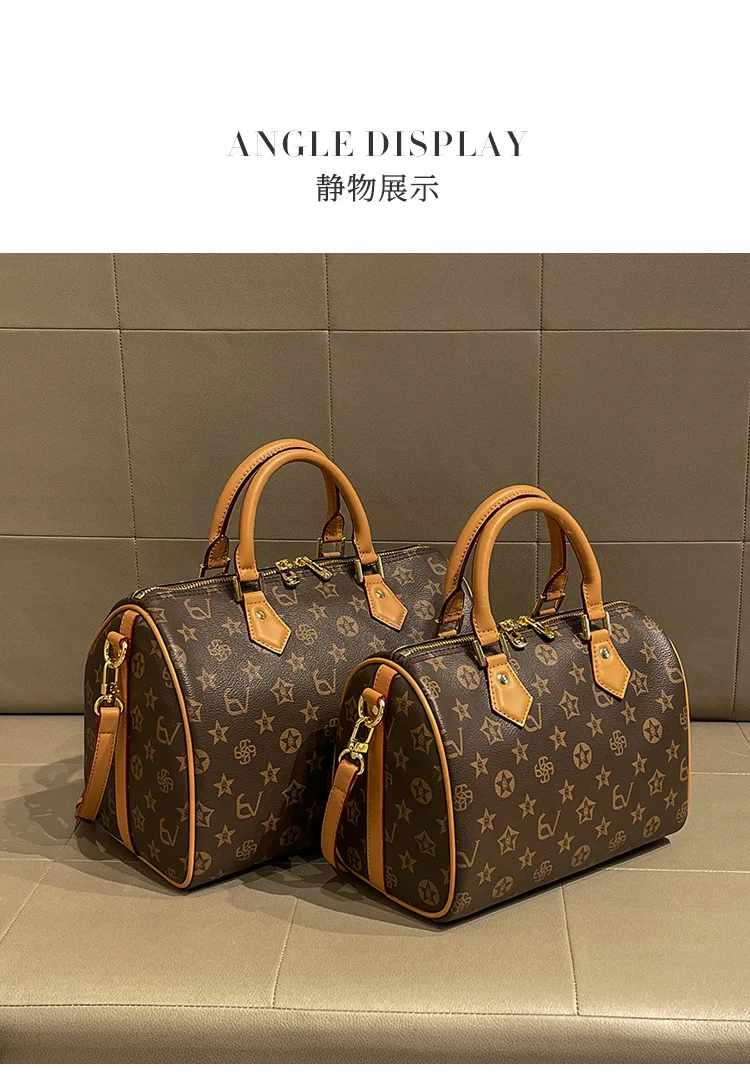 Classic design PU leather crossbody bag, fashionable women's zipper shoulder bag, luxurious printed pattern handbag