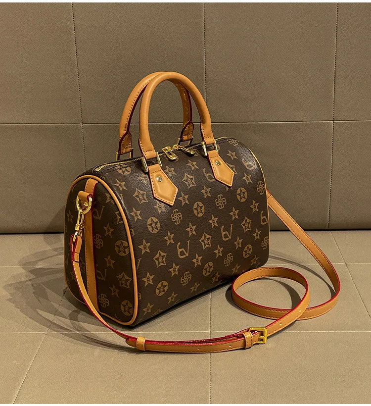 Classic design PU leather crossbody bag, fashionable women's zipper shoulder bag, luxurious printed pattern handbag