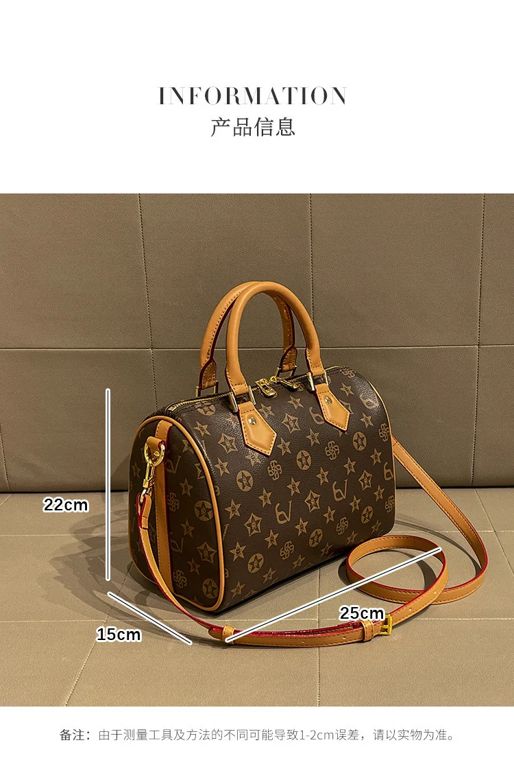 Classic design PU leather crossbody bag, fashionable women's zipper shoulder bag, luxurious printed pattern handbag