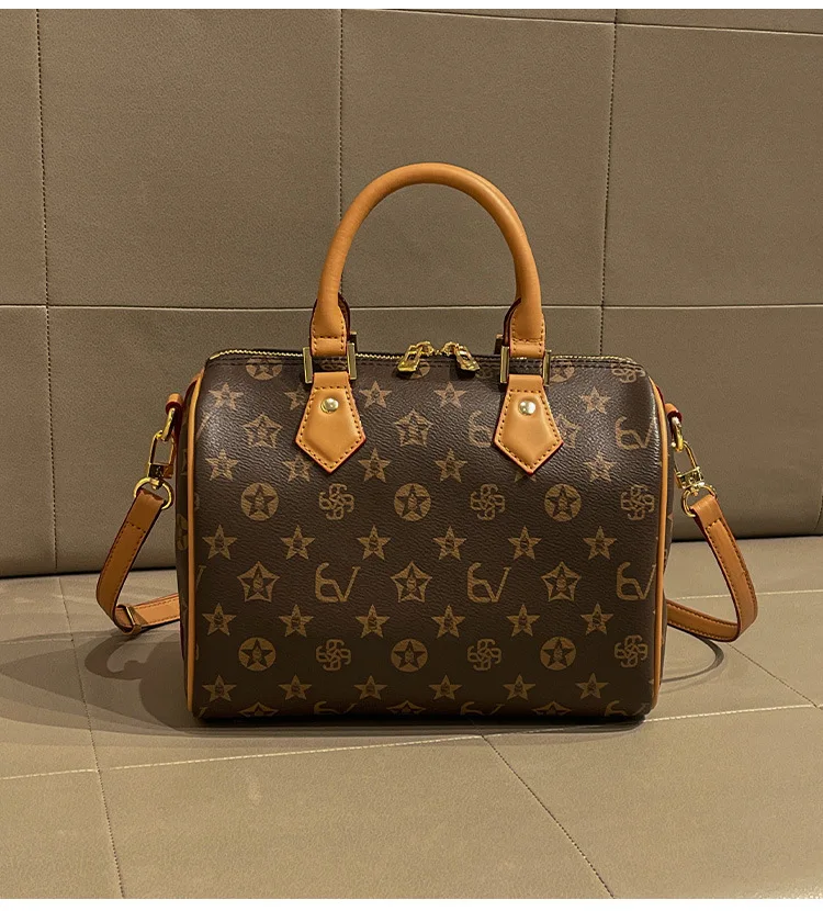 Classic design PU leather crossbody bag, fashionable women's zipper shoulder bag, luxurious printed pattern handbag