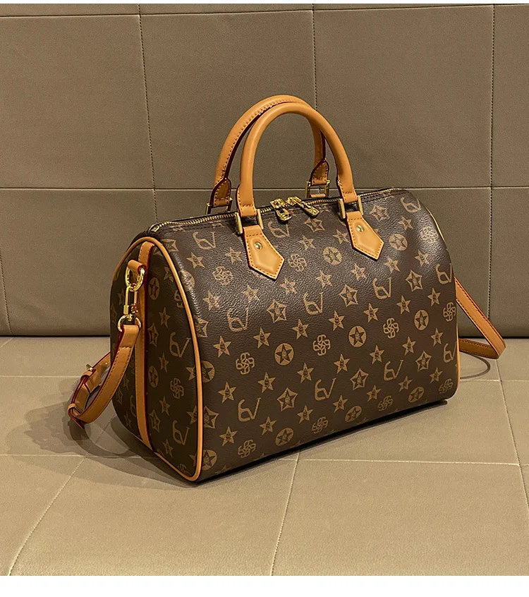 Classic design PU leather crossbody bag, fashionable women's zipper shoulder bag, luxurious printed pattern handbag