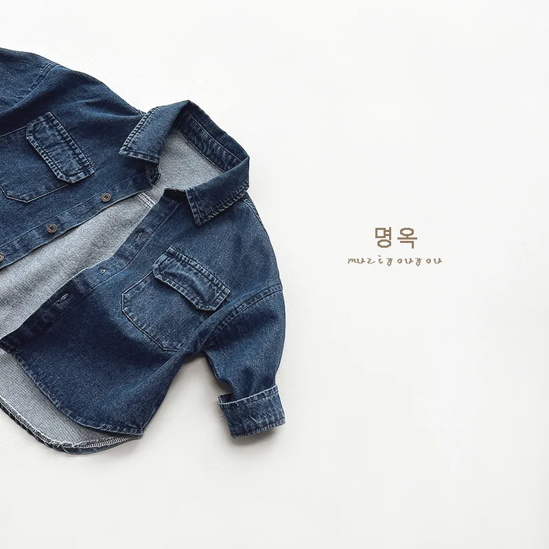 2026 new spring autumn summer Girls Kids Boys Denim shirt comfortable cute baby Clothes Children Clothing
