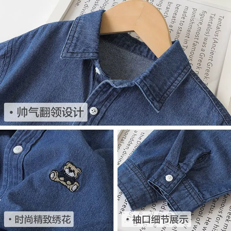 2026 new spring autumn summer Girls Kids Boys Denim shirt comfortable cute baby Clothes Children Clothing