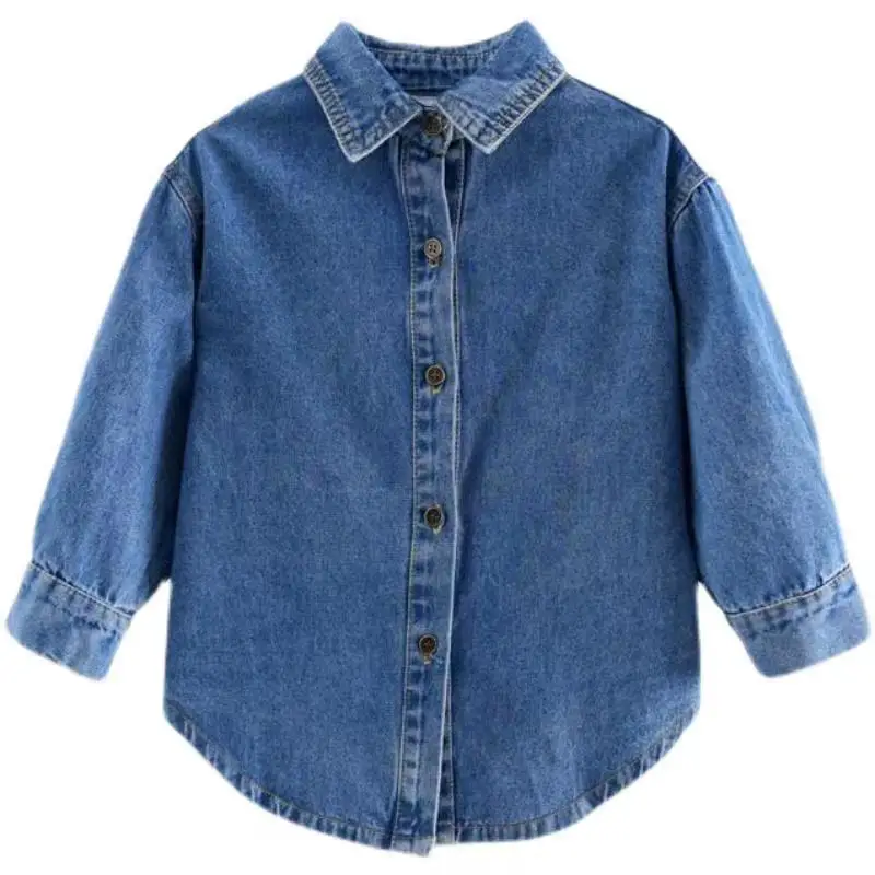 2026 new spring autumn summer Girls Kids Boys Denim shirt comfortable cute baby Clothes Children Clothing