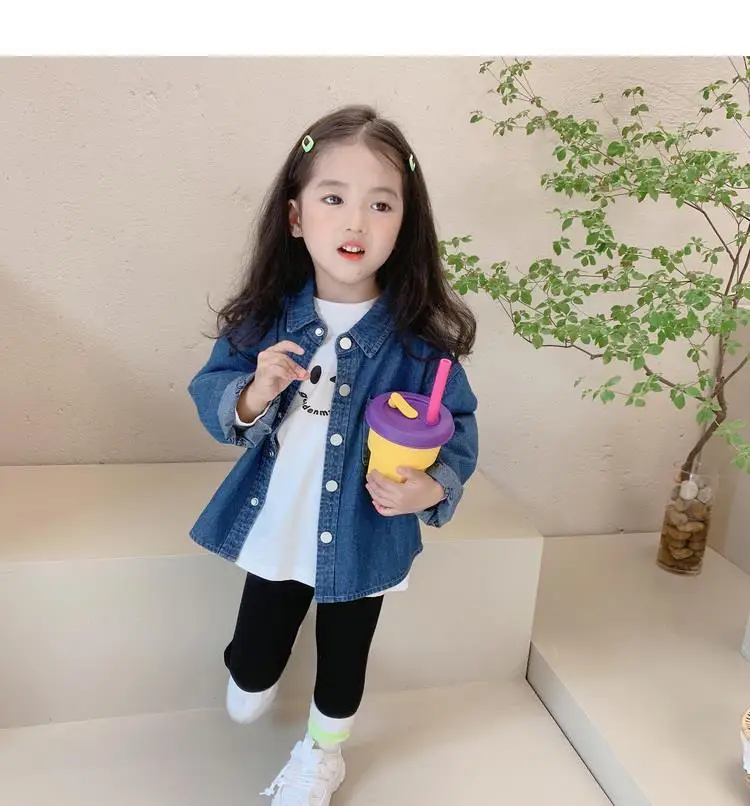 2026 new spring autumn summer Girls Kids Boys Denim shirt comfortable cute baby Clothes Children Clothing