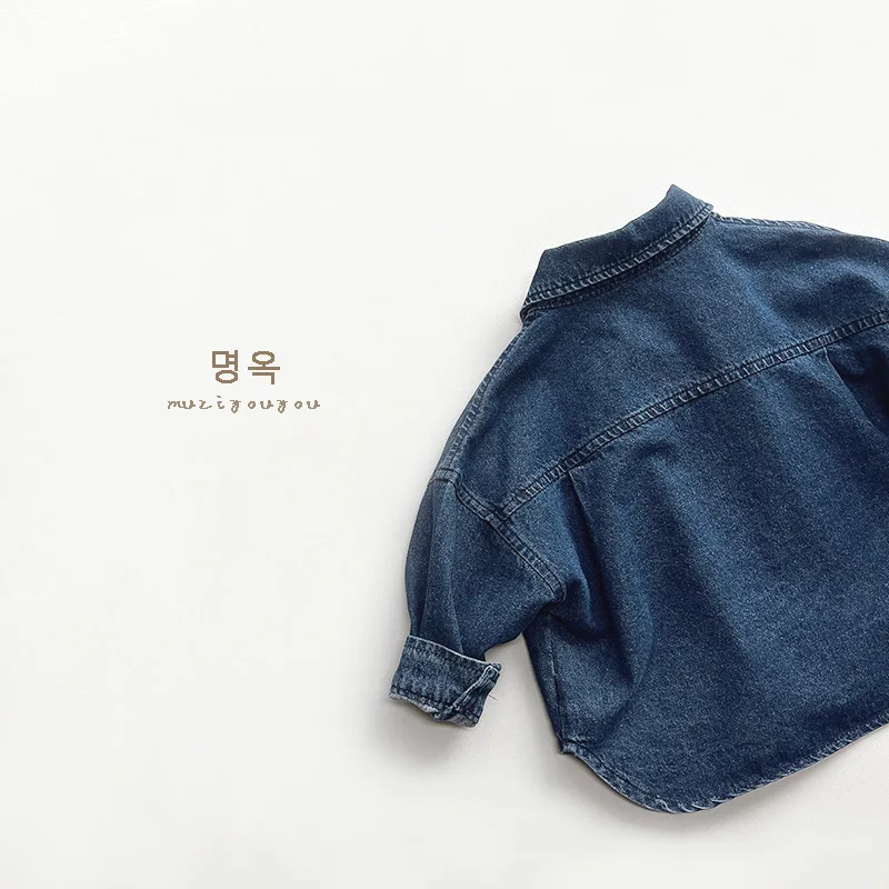 2026 new spring autumn summer Girls Kids Boys Denim shirt comfortable cute baby Clothes Children Clothing