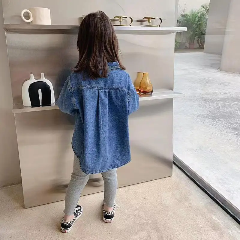 2026 new spring autumn summer Girls Kids Boys Denim shirt comfortable cute baby Clothes Children Clothing