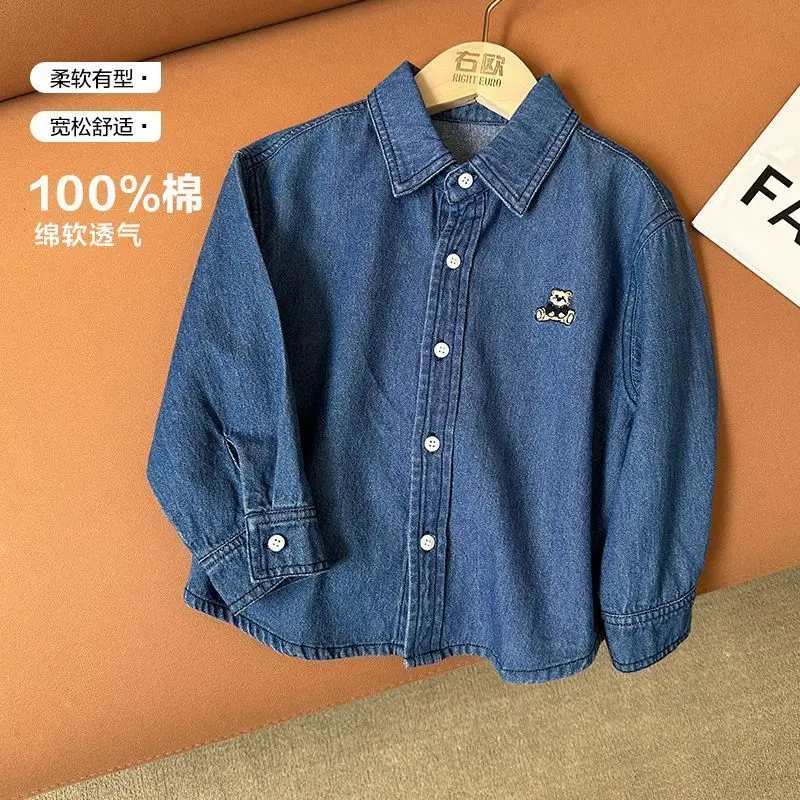 2026 new spring autumn summer Girls Kids Boys Denim shirt comfortable cute baby Clothes Children Clothing
