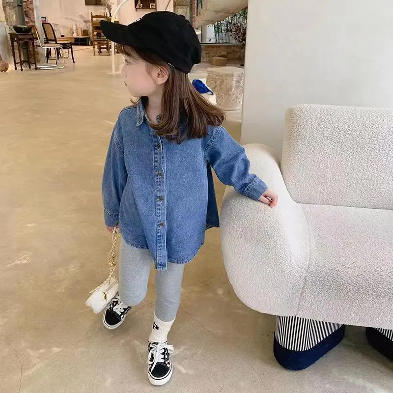 2026 new spring autumn summer Girls Kids Boys Denim shirt comfortable cute baby Clothes Children Clothing