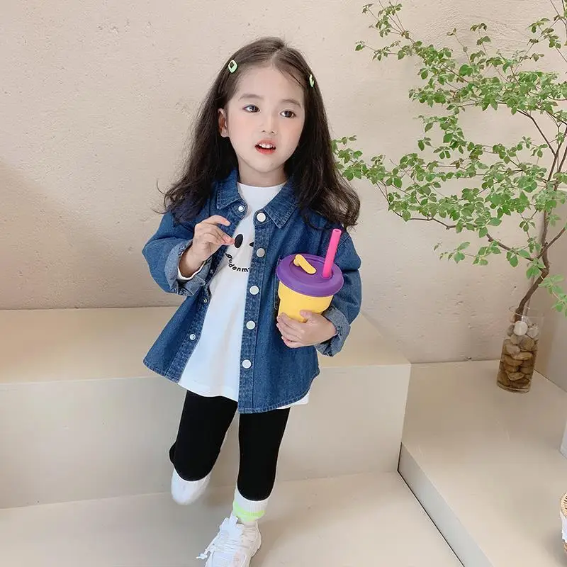 2026 new spring autumn summer Girls Kids Boys Denim shirt comfortable cute baby Clothes Children Clothing