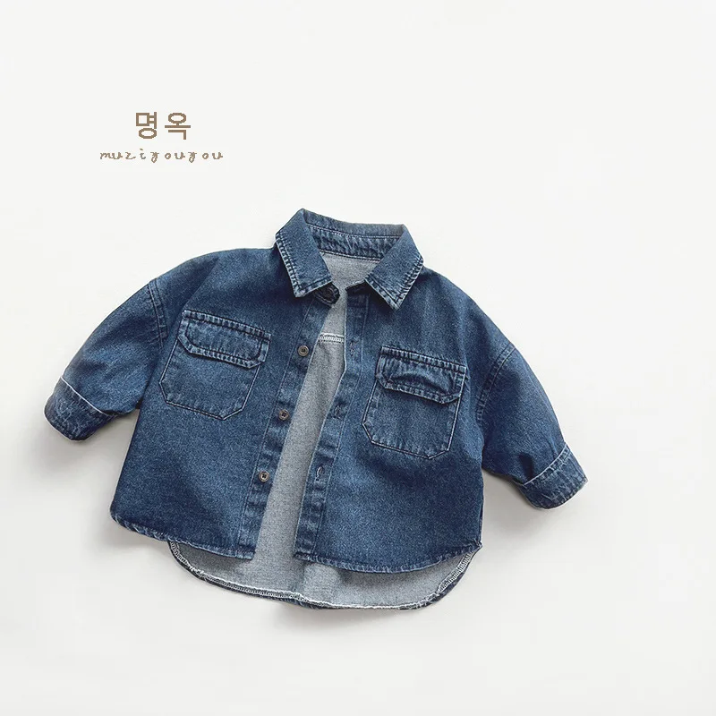 2026 new spring autumn summer Girls Kids Boys Denim shirt comfortable cute baby Clothes Children Clothing