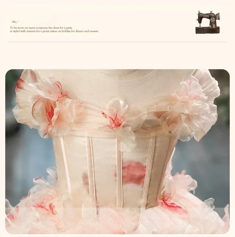 Flower Girl Wedding Dress Luxury Birthday Princess Gown Elegant Performance Formal Childrens Party Exclusive Kids Pageant Piano