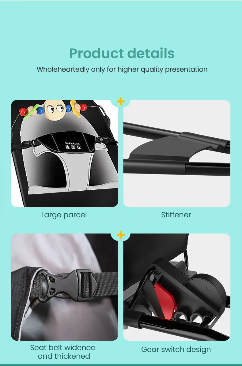 Baby Bouncer Rocking Chair Adjustable Infant Swing Chair Portable Newborn Comfort Seat Ergonomic Foldable Baby Rocker 4 Gear Adjustment 100% Cotton Fabric Soft Cushion Safety Belt for 0-36 Months Toddlers with Toy Bar Travel Friendly
